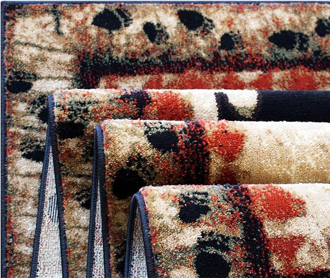 Masada Rugs, Cabin Lodge Area Rug Bear and Cub Scene Runner - Image 4