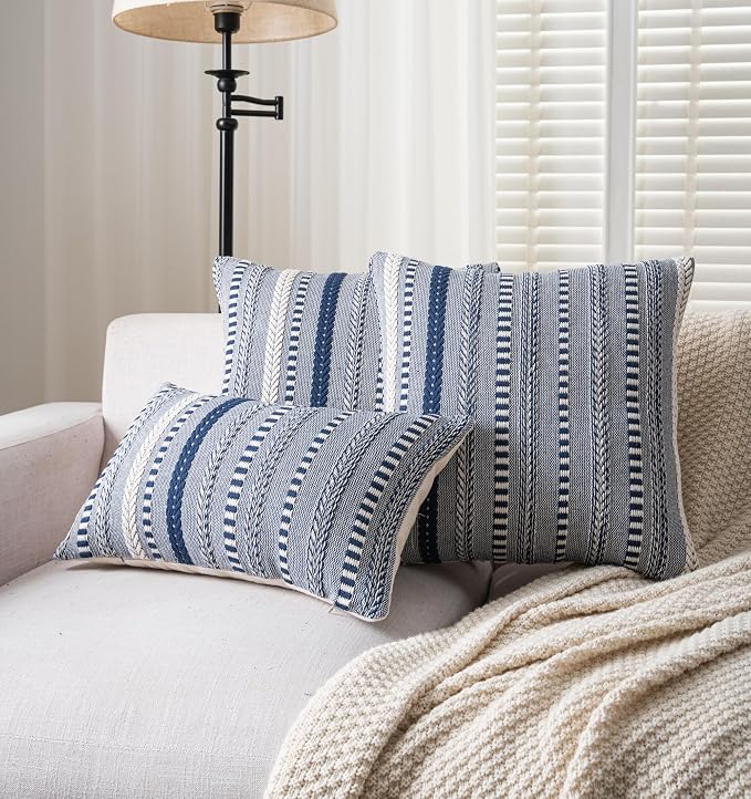 Boho Throw Pillow Covers 12x20 Inch Set of 2, Farmhouse Decorative Couch Pillow - Image 2