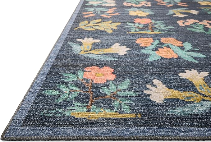 Loloi Rifle Paper Co. Rosa Collection RSA-03 Navy 5'-0" x 7'-6" Area Rug - Image 3