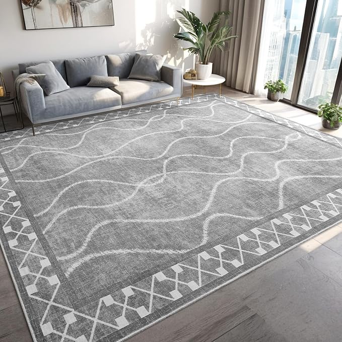 Area Rugs 6x9 Washable Rug, Non-Slip Rugs by Woottpe