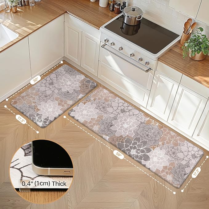 GENIMO Kitchen Mats for Floor, Kitchen Rugs Non Slip Washable Sets of 2 - Image 2