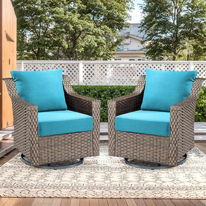 Luxury Outdoor Seat Cushion Set-24 x 24 x 6 Inch Outdoor Chair Cushions Set of 2 - Image 2