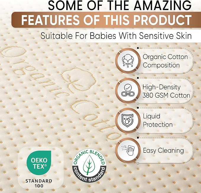 Crib Luxury Organic Cotton Mattress Protector - Image 3