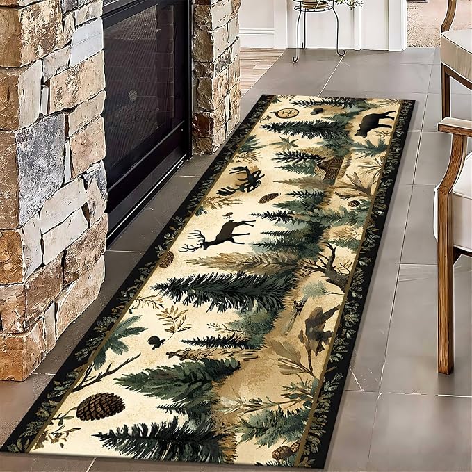 Brown Bohemian Bear Runner Rug 3.3x10ft by Unknown