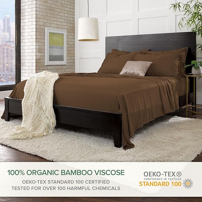 Pure Bamboo Twin Sheets, Genuine 100% Organic Viscose Derived from Bamboo Bed - Image 2