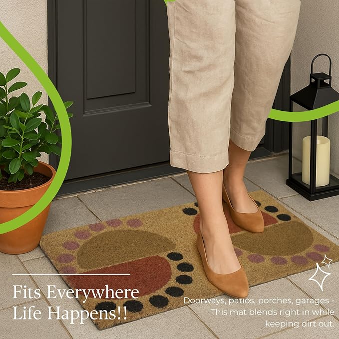 Coir Door Mats 17" X 30", Non-Slip Sturdy, PVC Backed Heavy Duty, The Geo - Image 9