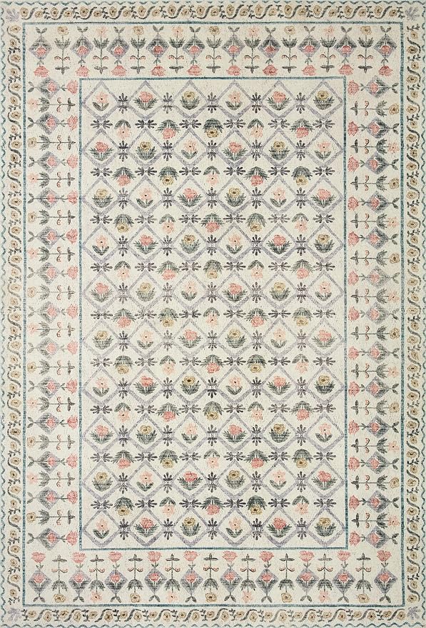 Loloi Rifle Paper Co. Eden Collection EDE-03 Lattice Ivory 2'-6" x 7'-6" Runner - Image 2