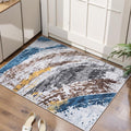 Ciicool Modern Abstract Swirl Area Rug, 2x3 Grey Navy Washable Small Entryway by CIICOOLHomeDeco