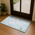 Cream Blue Oushak Rug, Modern Small Rugs, Door Mat, Doormat by FameLiving%7COushakRugs