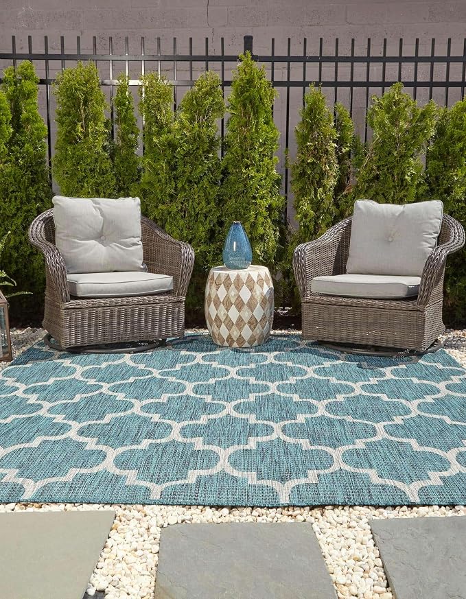 Unique Loom Outdoor Trellis Collection Area Rug - Image 4
