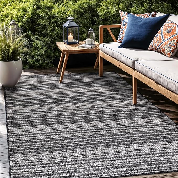 Stripe Outdoor Rug 6x9 Washable Outside Carpet - Image 6