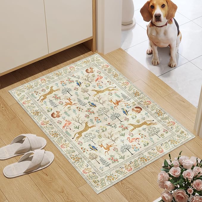 DUKINO 2x3 Rug, Washable Animal Rugs - Image 2