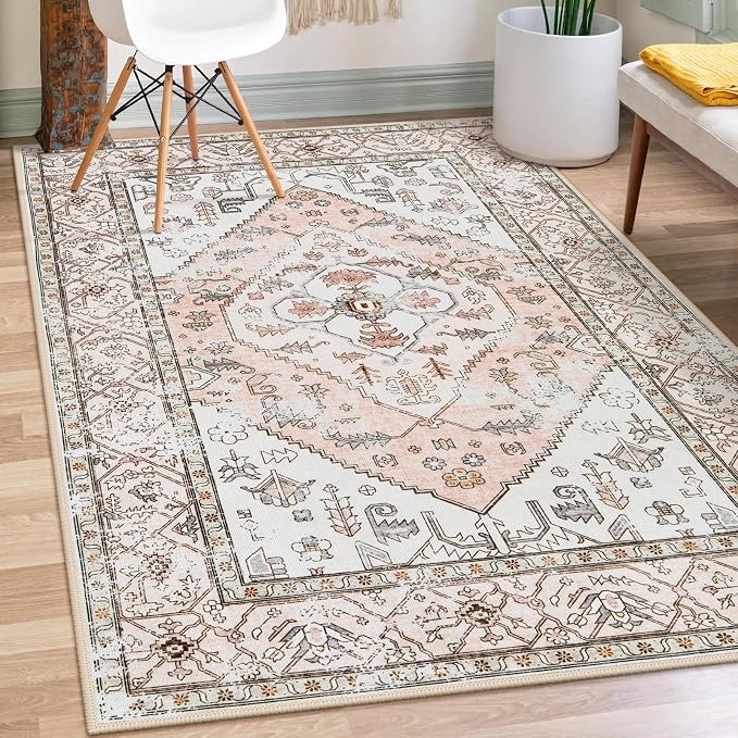 Lahome Boho Washable Living Room Area Rug by Lahome