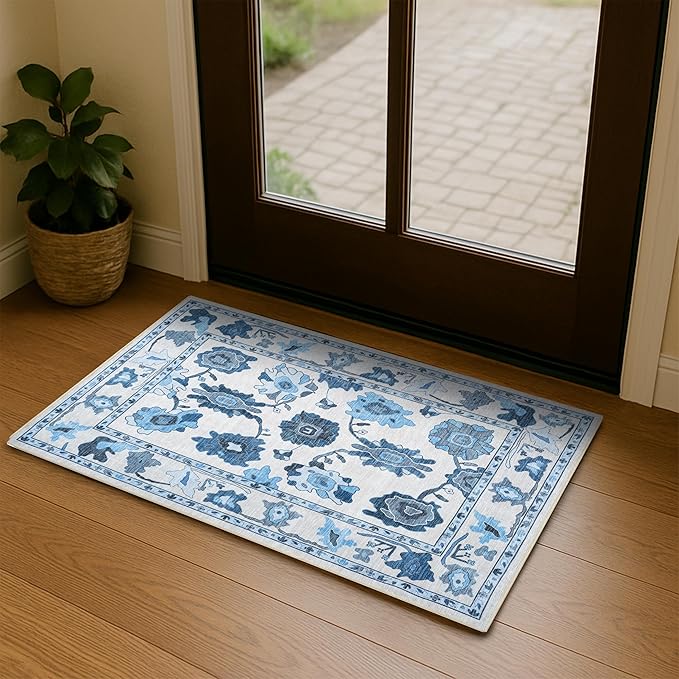 Fame Living Navy Blue Oushak Rug, Modern Small Rugs, Door Mat, Doormat by FameLiving%7COushakRugs