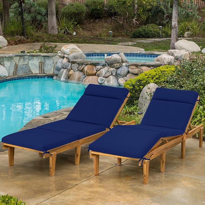 Chaise Lounge Cushion 72x21x3 Inch ?Set of 2 Outdoor Lounge Chair Cushions - Image 3