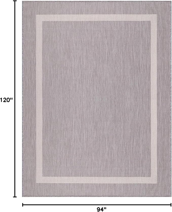 Bordered Outdoor Rug 8x10 Washable Outside Carpet - Image 2