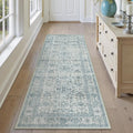 Blue Runner Rug 2x6 Vintage Area Carpet Hallway Long Indoor Kitchen Washable by PureCozy
