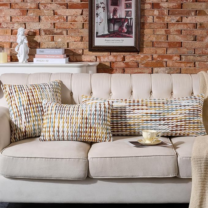AmHoo Boho Chenille Pillow Cover Decorative Tufted Pillowcase - Image 5