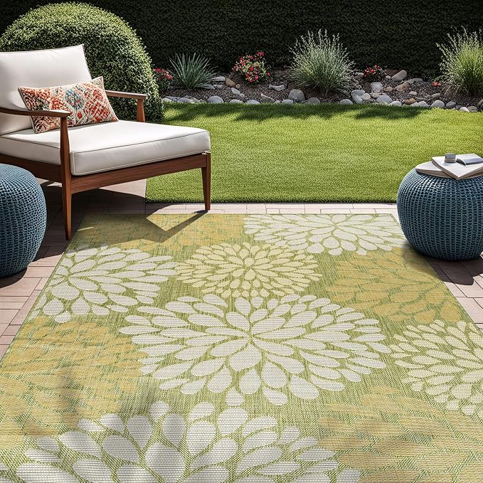 Beverly Rug Outdoor Rug 9x12 Modern Exotic Tropical Leaf Area Rugs - Image 7