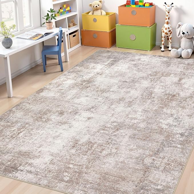 Washable 8X10 Area Rug: Modern Abstract Soft Non-Slip Indoor Rugs Home Decor - Image 7
