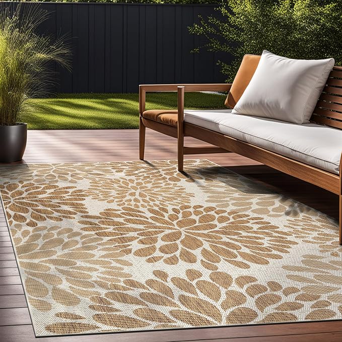 Beverly Rug Outdoor Rug 8x10 Modern Exotic Tropical Leaf Area Rugs - Image 5