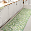 JONATHAN Y Weave Floral Indoor Outdoor Runner Rug 2X8 Cream/Green, Tela by JONATHANY