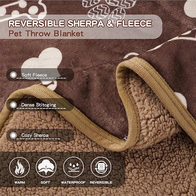 Waterproof Dog Blankets Pet Blanket 50"x60", Soft Fluffy Sofa Car Bed Protector - Image 4