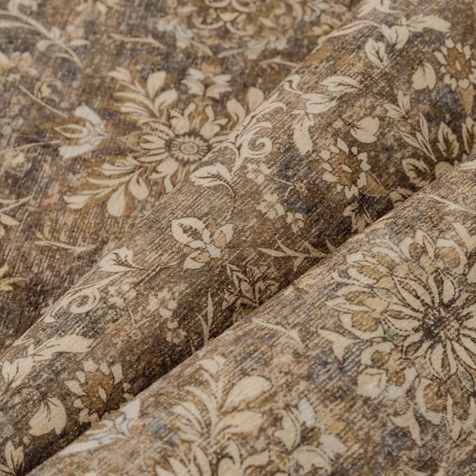 5x7 Vintage Area Rug Brown Washable Living Room Large Non Slip Carpet Bedroom - Image 7