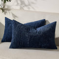 Set of 2 Soft Textured Throw Pillow Covers 12x20, Invisible Zipper Neutral by HOME