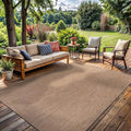 Washable Indoor Outdoor Rug 6x9 Weather Resistant Area Rugs Modern Solid Jute by LenaRug