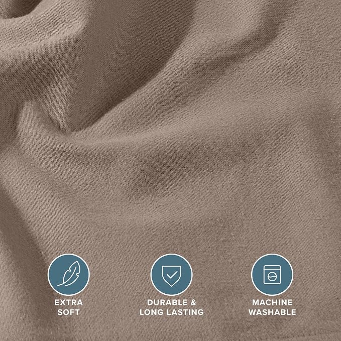 Bare Home Flannel Fitted Bottom Sheet 100% Cotton Twin Extra Long, Velvety Soft - Image 4