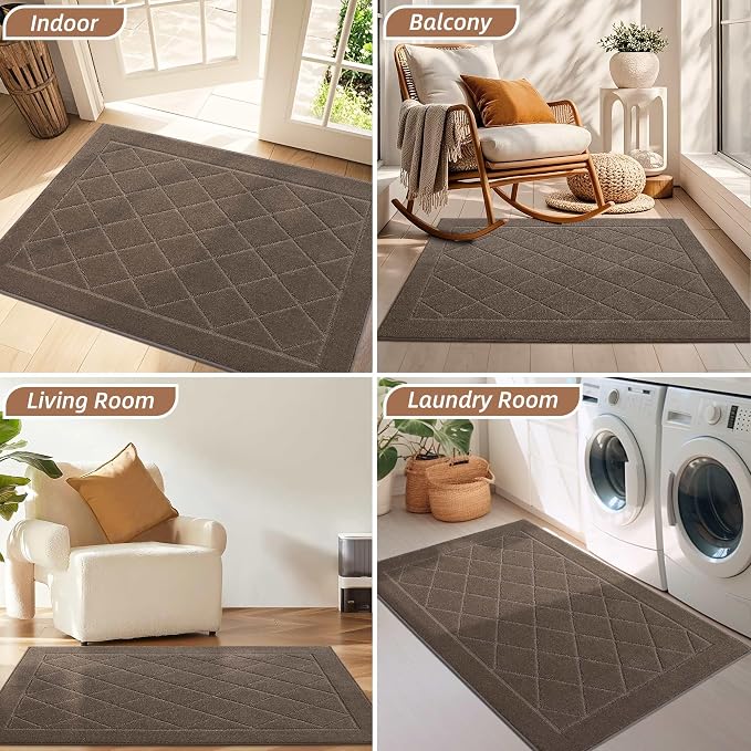 BEQHAUSE Dirt Trapper Door Mat 20" x 32", Doormat Non-Slip Entryway Rugs - Image 8