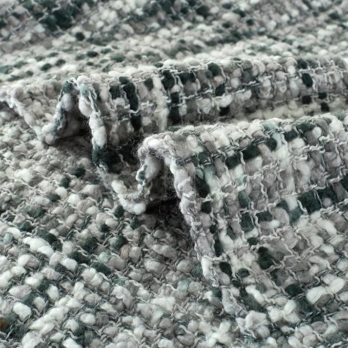 Multi-Color Grey Cable Knitted Throw Blanket - Image 3