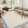GarveeHome Washable Living Room Rug 9x12 Floral Bordered Area Rugs Soft Thin by GarveeHome
