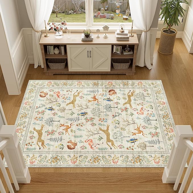 DUKINO 4x6 Rug, Washable Animal Area Rug - Image 3