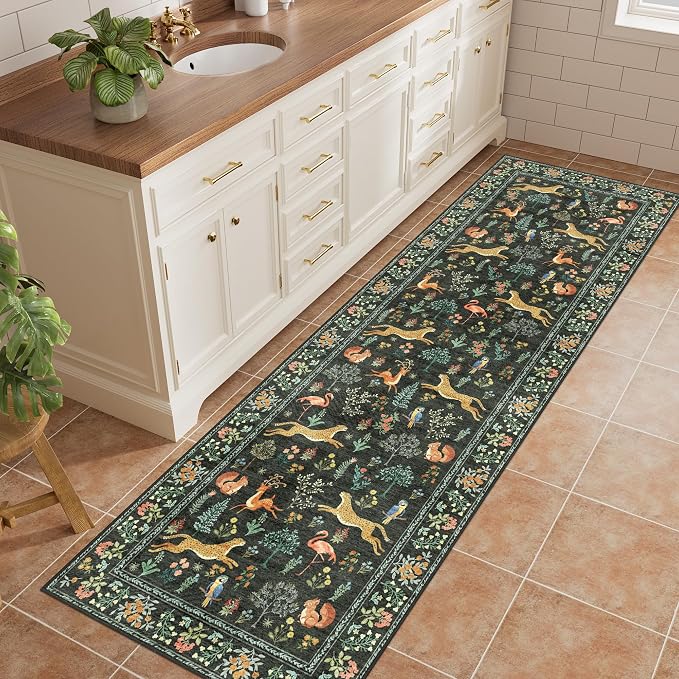 DUKINO 2.6x8 Rug for Hallway, Washable Kitchen Runner Rug - Image 2