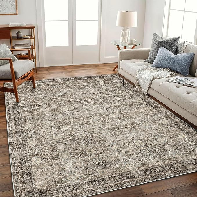 Area Rug 6'x9' Washable Vintage Traditional Floor Cover Thin Retro Kitchen by CHAMPLANT
