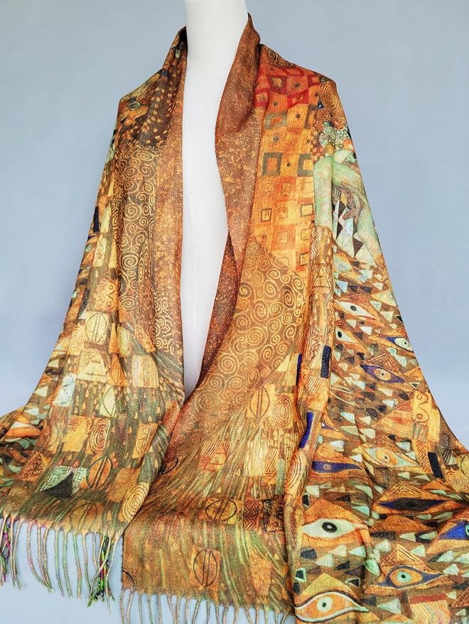 VENVSBEE Reversible Scarf Soft Large Shawl Wrap Blanket Double Sided Art Print - Image 3