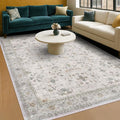 Boho Light Grey Living Room Rug 7x9 by HazoHaus