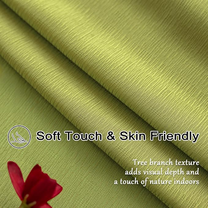 Sage Sheer Pleated Curtains 108 Inches Long Light Filtering Airy Breathable - Image 4