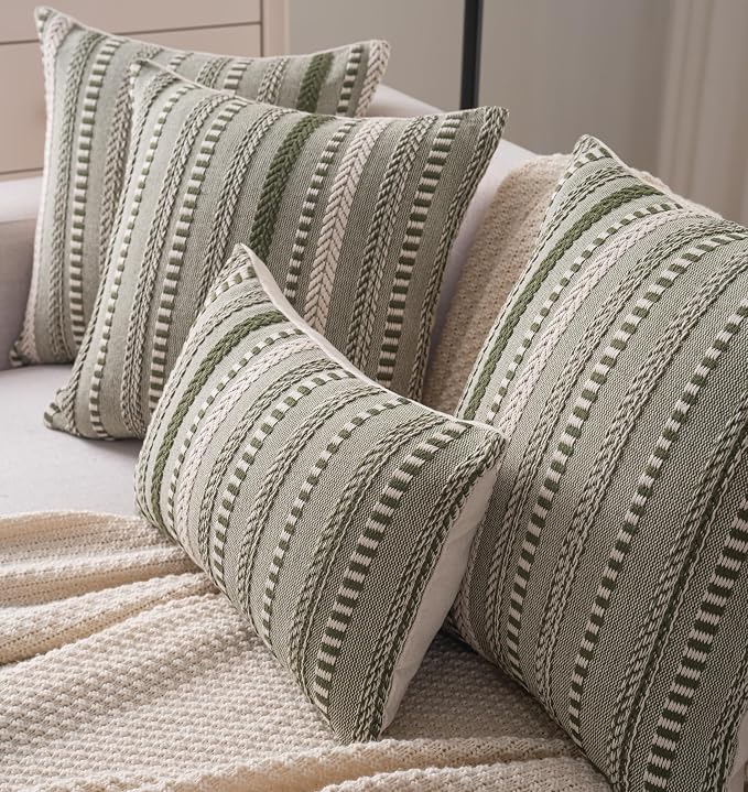 Boho Throw Pillow Covers 18x18 Inch Set of 2, Farmhouse Decorative Couch Pillow - Image 5