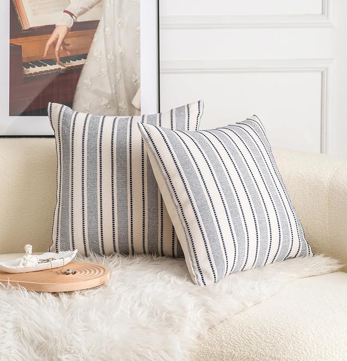 Decorative Boho Throw Pillow Covers, Farmhouse Textured Pillow Case, 20 x 20 - Image 3