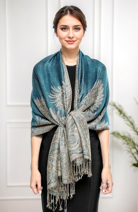 Achillea Big Paisley Pashmina Shawl Wrap - Image 4