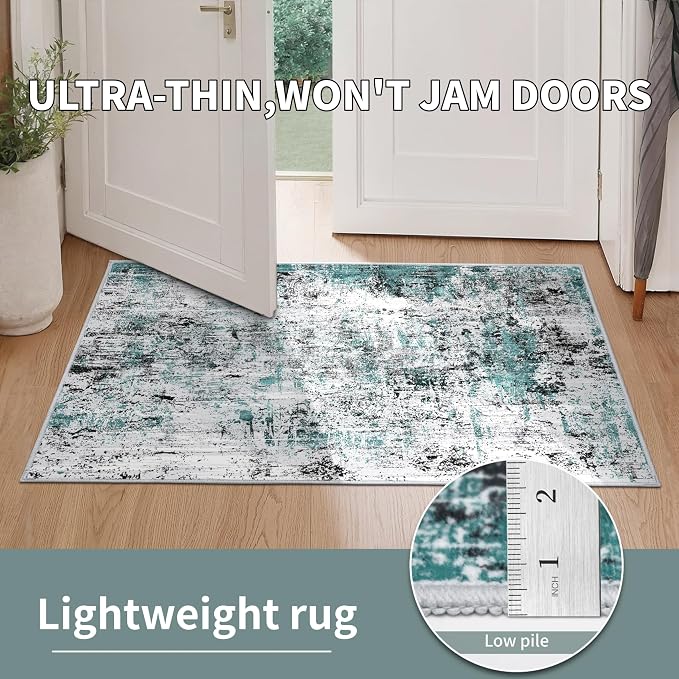 Ciicool Modern Abstract Area Rug 2x3 Washable Small Entryway Rugs, Non-Slip Low - Image 5