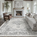 Gray 8x10 Area Rug Washable Vintage Living Room Carpet Non Slip Retro by PureCozy