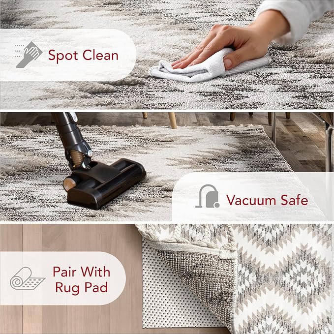 nuLOOM Adelade Beige/Ivory, Southwestern, Soft and Cozy, High Traffic, Stain - Image 3