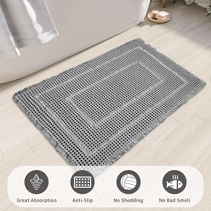 Bathroom Runner Rug Super Absorbent Non Slip Long Bath Mat Machine Washable - Image 3