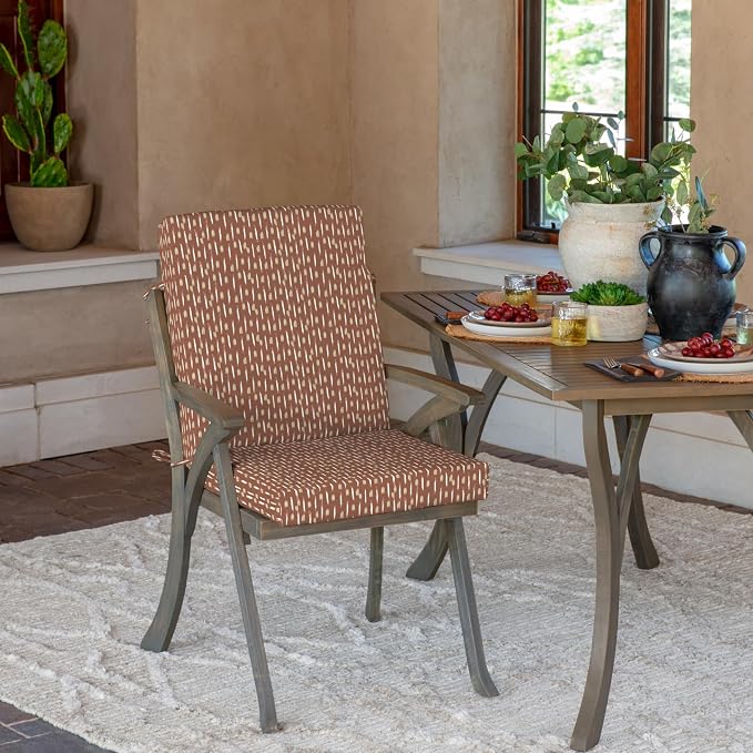 Arden Selections Outdoor Dining Chair Cushion 20 x 20, Rain-Proof, Fade - Image 2
