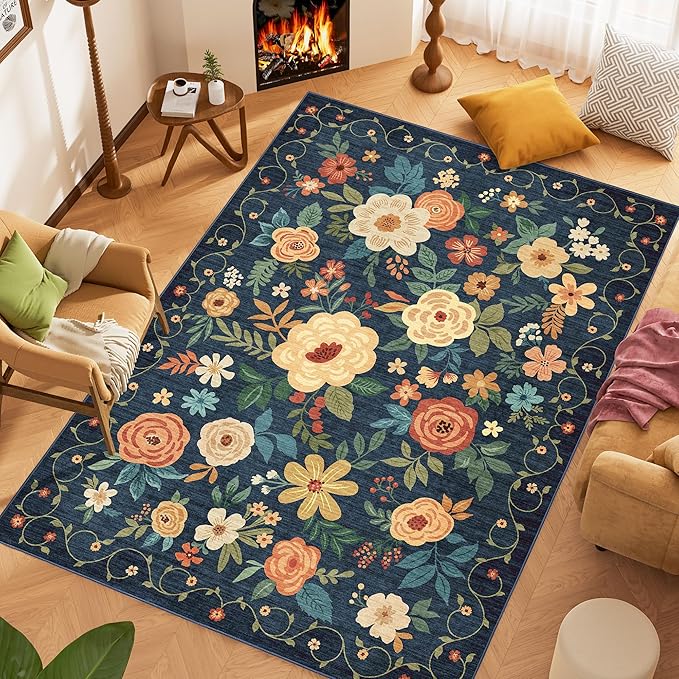 DUKINO 8x10 Area Rug, Floral Rugs - Image 2