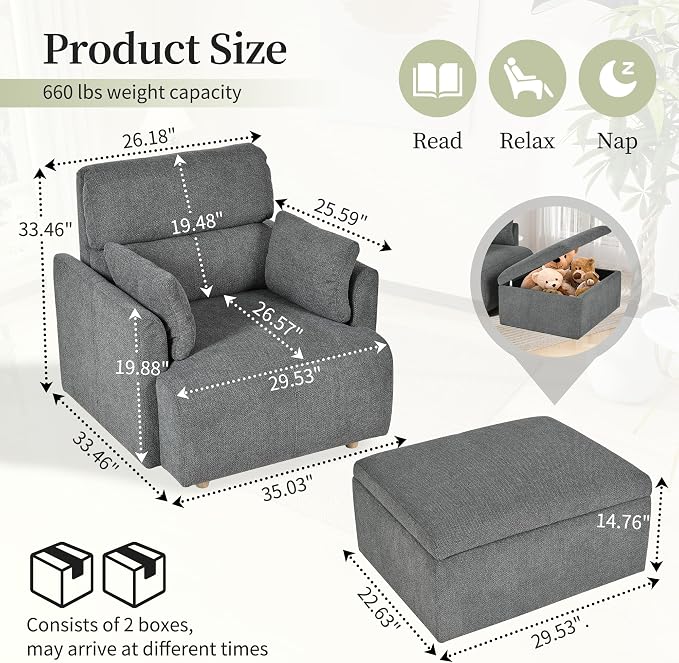 Modern Oversized Accent Chair - Image 2